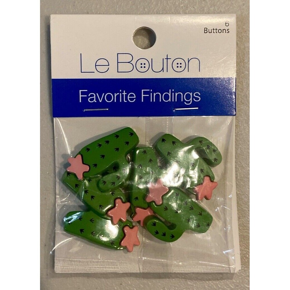 Le Bouton Buttons Cactus Set of 6 NEW Toggle Buttons #B007
